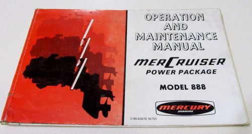Used genuine mercruiser mercury owners manual p# 90-63570  power pkg model 888