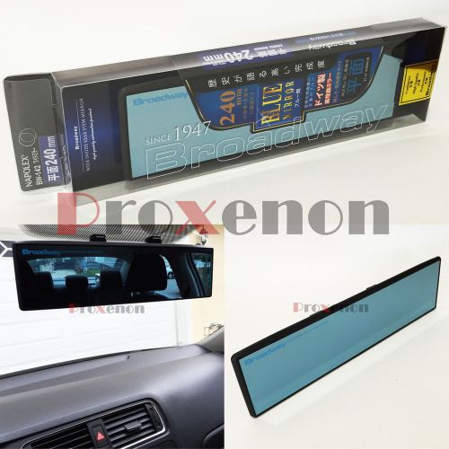 Napolex broadway bw-142 blue tint 240mm flat #px6 universal car rearview mirror