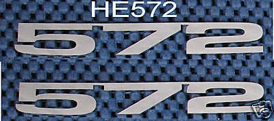 Chevy 572 emblem polished lazer cut stainless steel