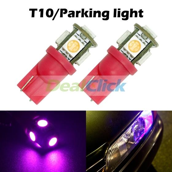 2x pink purple led parking light bulbs 168 2825