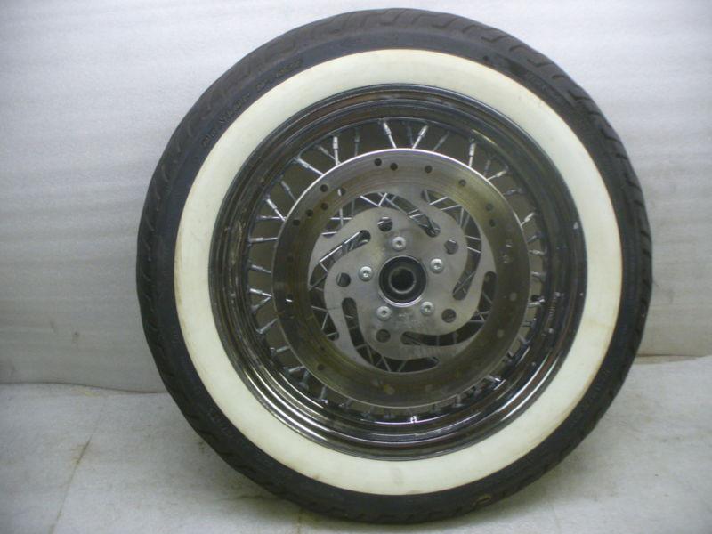 Harley 00-05 touring dual disc front wheel, rotors & 90/16/72 dunlop d402f tire.
