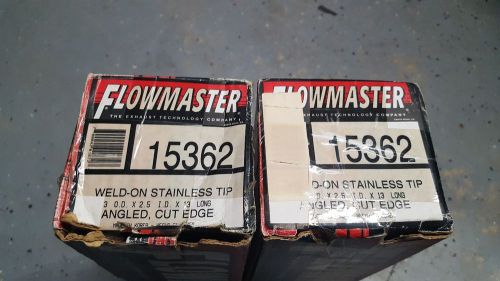 Flowmaster 15362 exhaust tips set of 2 slash cut 3&#034; 2.5&#034;