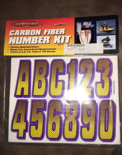 Boats pwc carbon fiber number kits hardline real yellow and purple