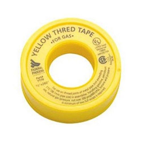 Rv trailer ptfe yellow thred tape 260&#034; x 1/2&#034; for gas jb products yt70-24