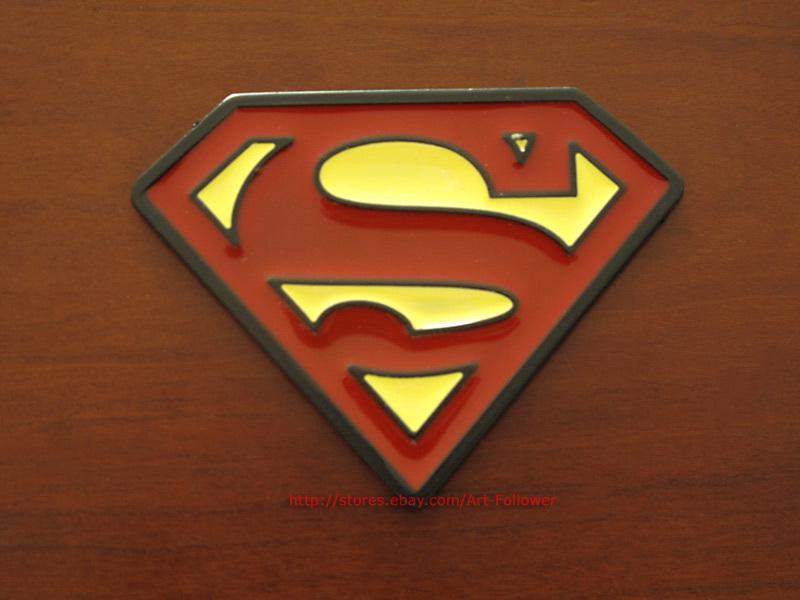 1p 6 x 4.5 cm metal 3d decal emblem " supermen "  auto 3m car decor sticker