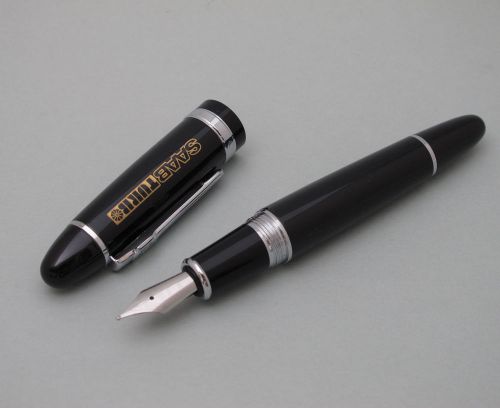 Stylish &#034;saab turbo&#034; oversize metal fountain pen, screw on cap, laser engraving!