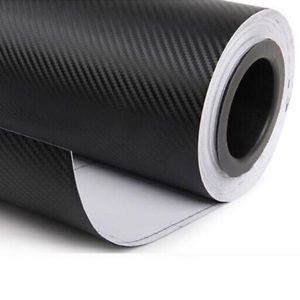 12&#034;x50&#034; 3d black carbon fiber vinyl car wrap sheet roll film sticker hot