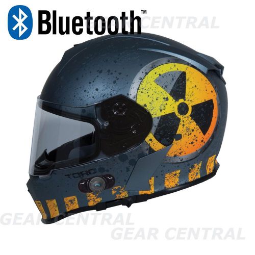 Torc t14 nuke bluetooth  full face dual visor  motorcycle helmet  xs - xxl