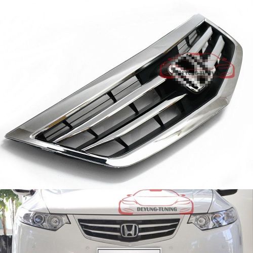Jdm chrome front hood grill bumper grille for acura tsx accord euro r 2011-2014