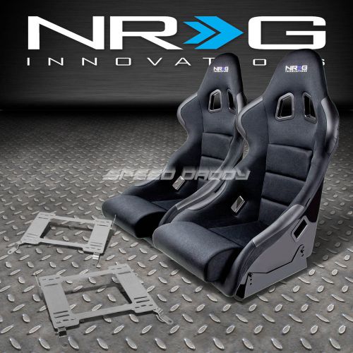 Nrg type-r deep bucket racing seats+stainless steel bracket for 00-05 eclipse 3g