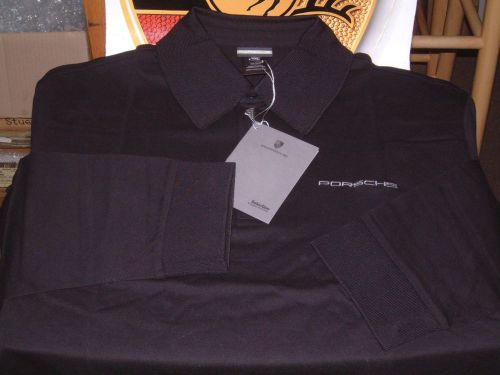 Porsche design nos black long sleeved polo shirt usa:size xxl = euro 3xl. nibwt