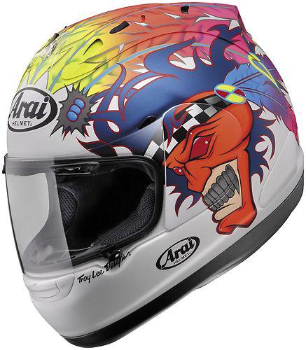 Arai corsair v russell frost white full face motorcycle helmet size medium