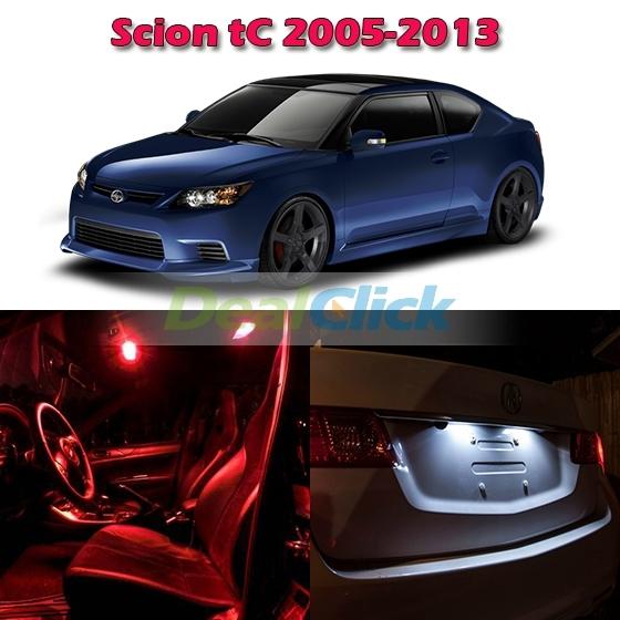6 bright red led light lamp bulb interior package deal for scion tc 2005-2013