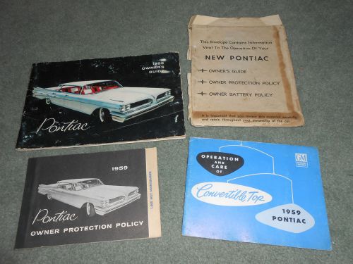 1959 pontiac convertible owner&#039;s manual, folding top book, service policy, more!