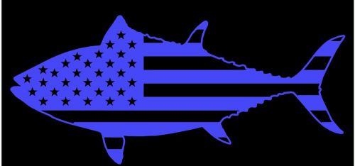 American flag bluefin tuna decal vinyl sticker offshore fishing