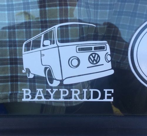 Volkswagen bay window bus bay pride sticker