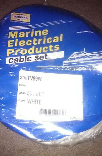 Marinco tv99 white 50 ft boat ship to shore tv cable cord set cordset