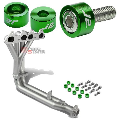 J2 for 94-97 cd f22 ceramic exhaust manifold header+green washer cup bolts