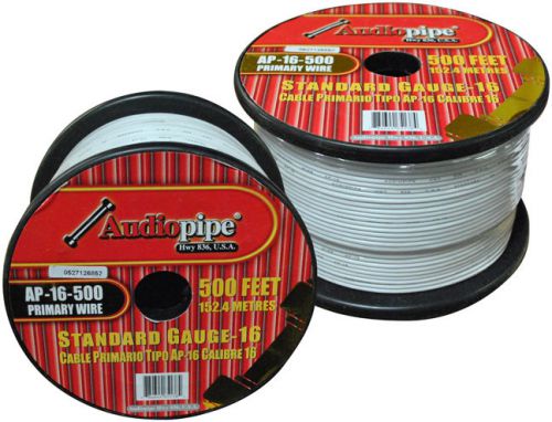 16 gauge 500ft primary wire white audiopipe ap16500wh wire