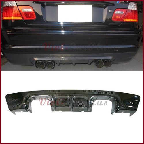 Carbon fiber v style rear bumper diffuser fit bmw 01-06 e46 m3 coupe convertible