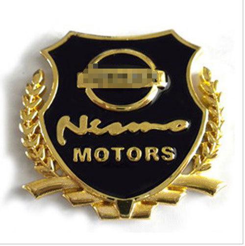 2 pc golden metal  car marked emblem badge graphics decals sticker for "nissan"