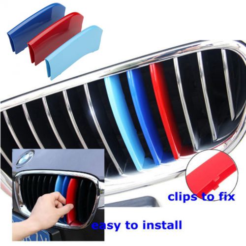 Tri color for bmw 14-15 x5 x6 series car grill insert strips clip trims cover 3x