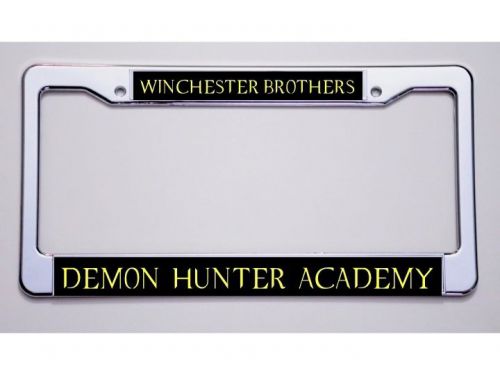 Supernatural fans new font! &#034;winchester brothers /..academy&#034; license plate frame