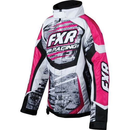 Fxr childs kids girls cold cross race gray/pink winter jacket- size 2 - closeout