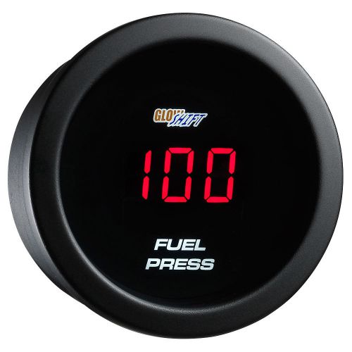 52mm glowshift red digital led fuel pressure gauge w. 100 psi digital readout