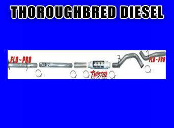  flo pro exhaust system 08-10 ford 6.4l 5'' downpipe back w/bungs trans #632