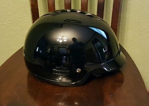 Harley davidson women&#039;s authentic motorcycle helmet gloss black s small dot