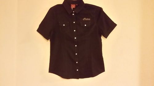 Womens indian motorcycle black button up shirt