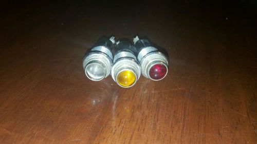 Vtg dialco ny dash panel indicator lights red yellow white hot rod ham radio