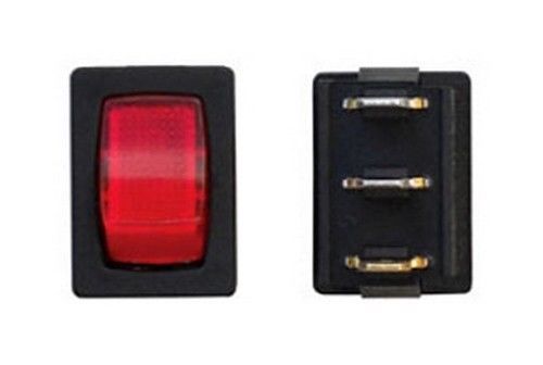 Rv trailer illuminated red mini switch spst 16a black panel diamond group a6-23c