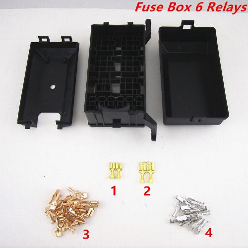 Fuse box auto 6 relays block holder 5road for nacelle car trunk insurance 4size
