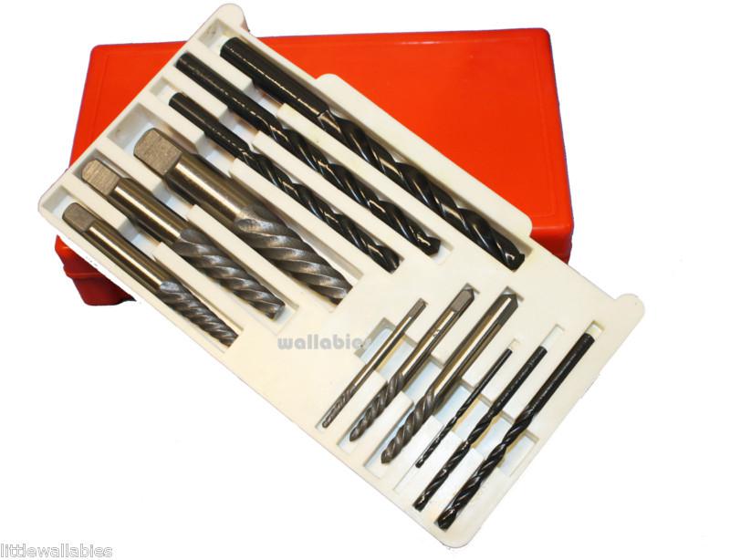 Heavy duty 12 pc rigid screw extractor set easy out tool