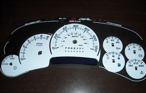 06 gm truck speedometer cluster escalade white ss gauge face applique w tran