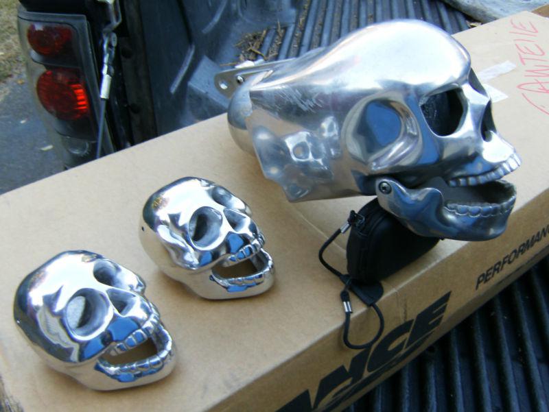 Harley skull air cleaner filter k&n custom exhaust pipes tips chopper other nr 3