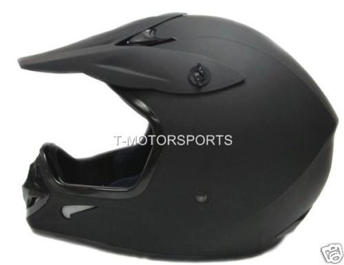 Tms flat matte black motocross helmet atv mx dirtbike~m