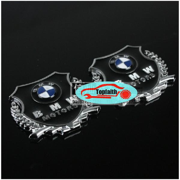 2x new silver metal side powered by motors emblem badge sticker for x m m3 m5 m6