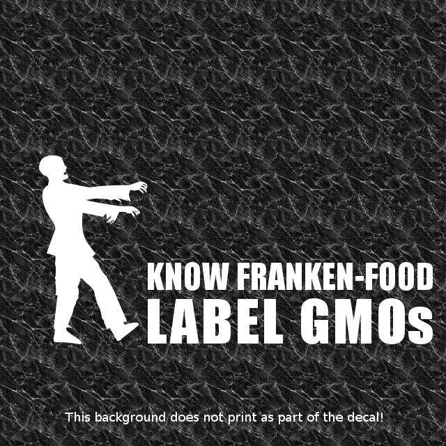 Label gmo no franken-food vinyl decal sticker campaign no genetically modified