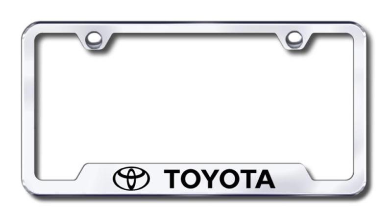 Toyota  engraved chrome cut-out license plate frame made in usa genuine