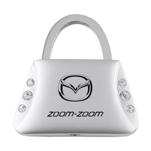 Mazda zoom zoom jeweeled purse keychain / key fob engraved in usa genuine