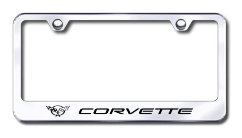 Gm corvette c5  engraved chrome license plate frame made in usa genuine