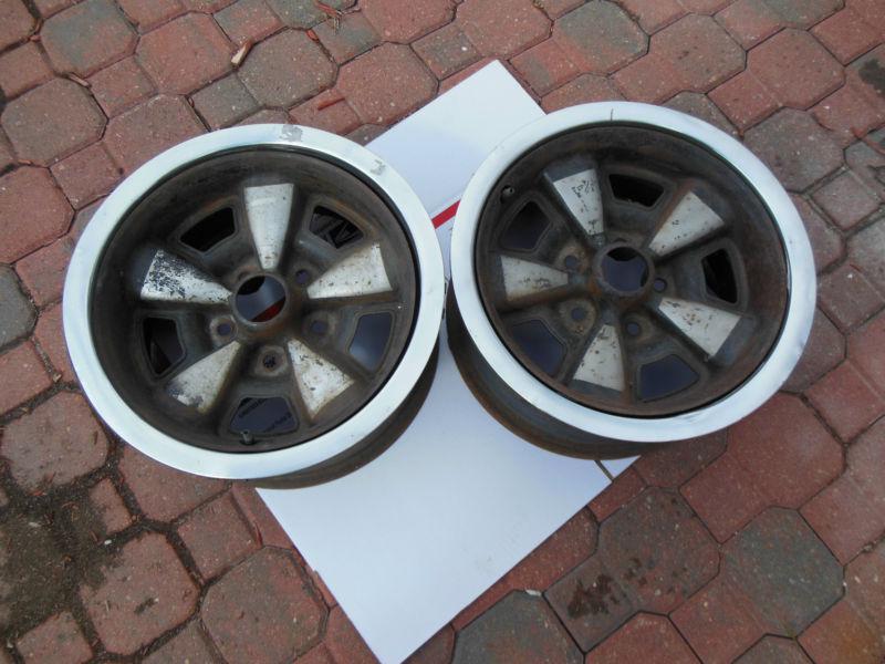 Chevy rally ss 15x7 4.75" bolt  (pair) oem rare with trim rings chevelle camaro