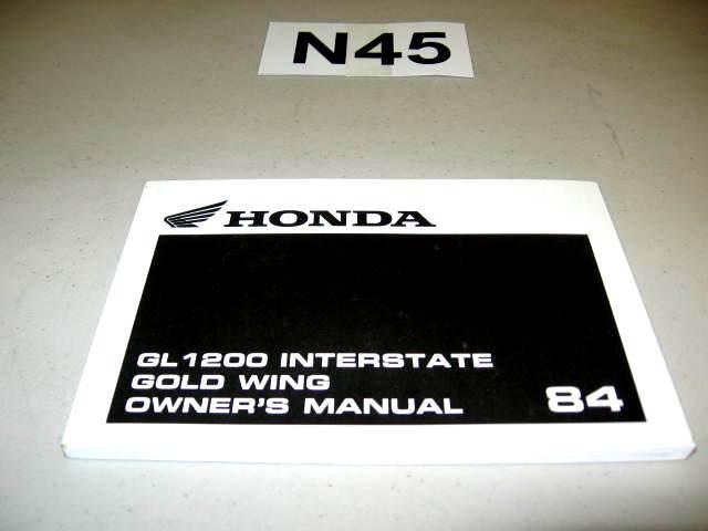 Owners manual honda goldwing gl1200 interstate 84 #n45