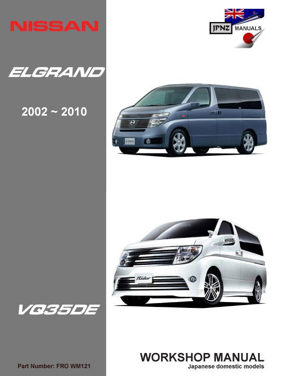Buy Nissan Elgrand E51 full workshop service manual 2002 ...
