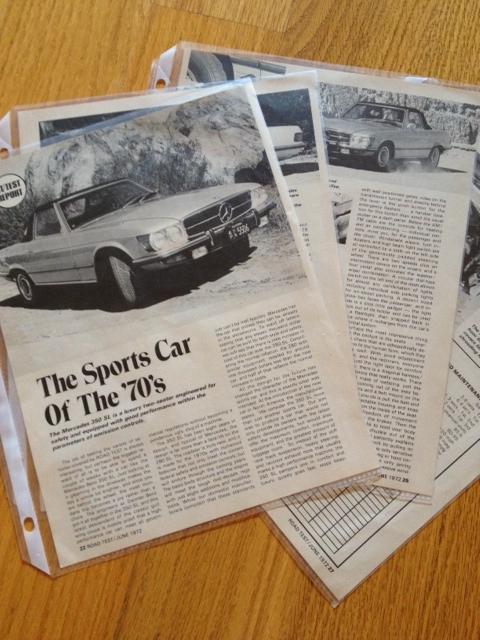 Mercedes  350sl 1972 road and track  road test report - sports car of the 70's
