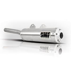 Hmf swamp slip-on exhaust round stainless steel for kawasaki brute force 750