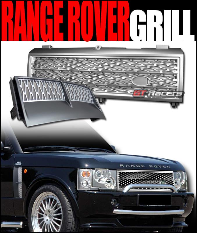 Grey/silver mesh front hood grill grille+side fender vent 2003-2005 range rover